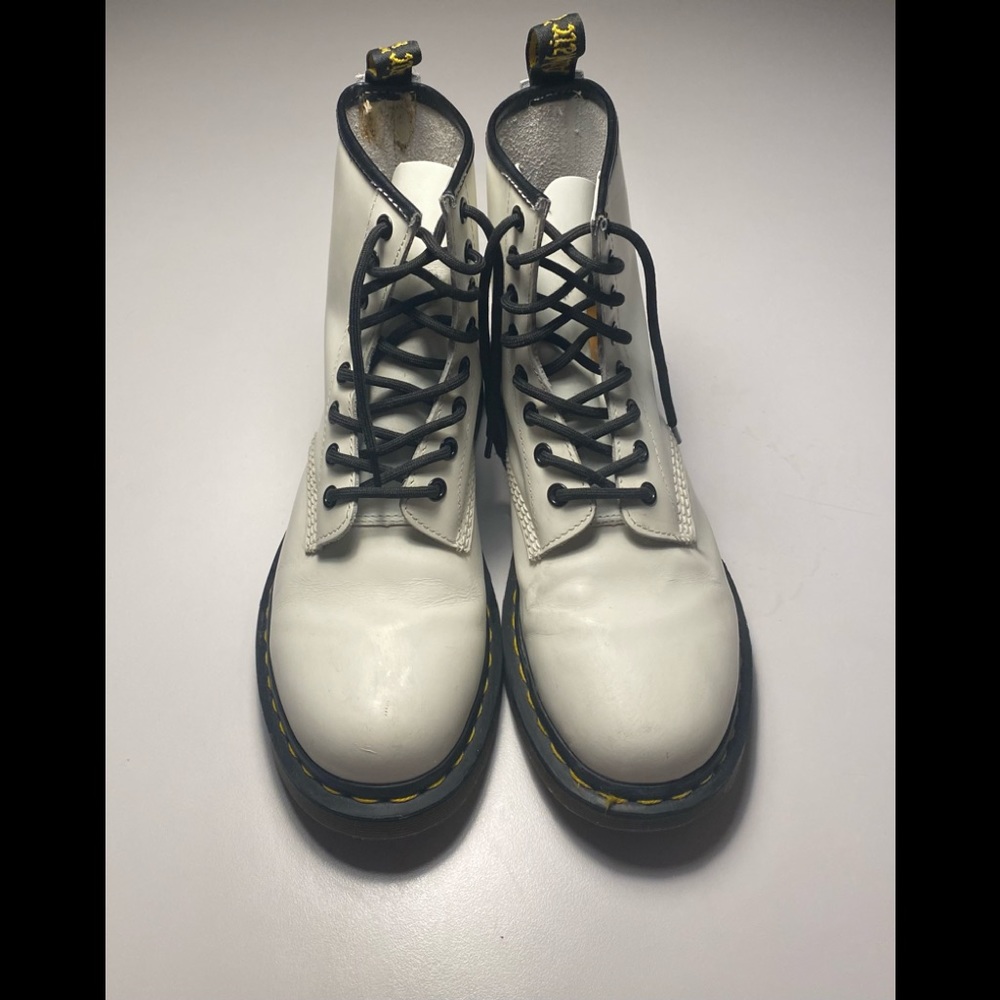 1460 womens patent leather lace up boots